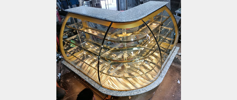 Curved Dome Glass Display Counter