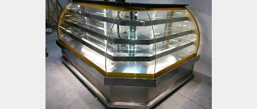 Diamond Shaped Glass Display Counter